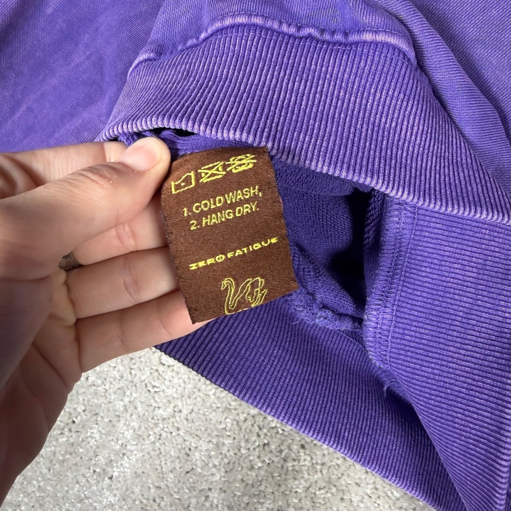 Zero Fatigue Men's M Purple Acid Wash Distressed Hooded Sweatshirt READ - Picture 11 of 14